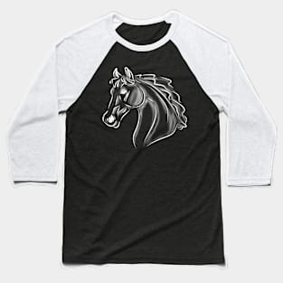 White horse sketch Baseball T-Shirt